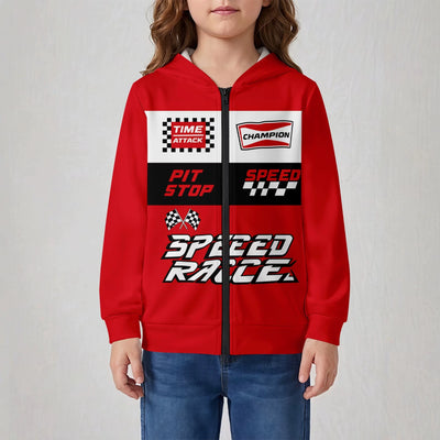 Kids' hoodie jacket, cross-border hot seller: cute cartoon print fashion zip-up hoodie for girls, dropshipping available