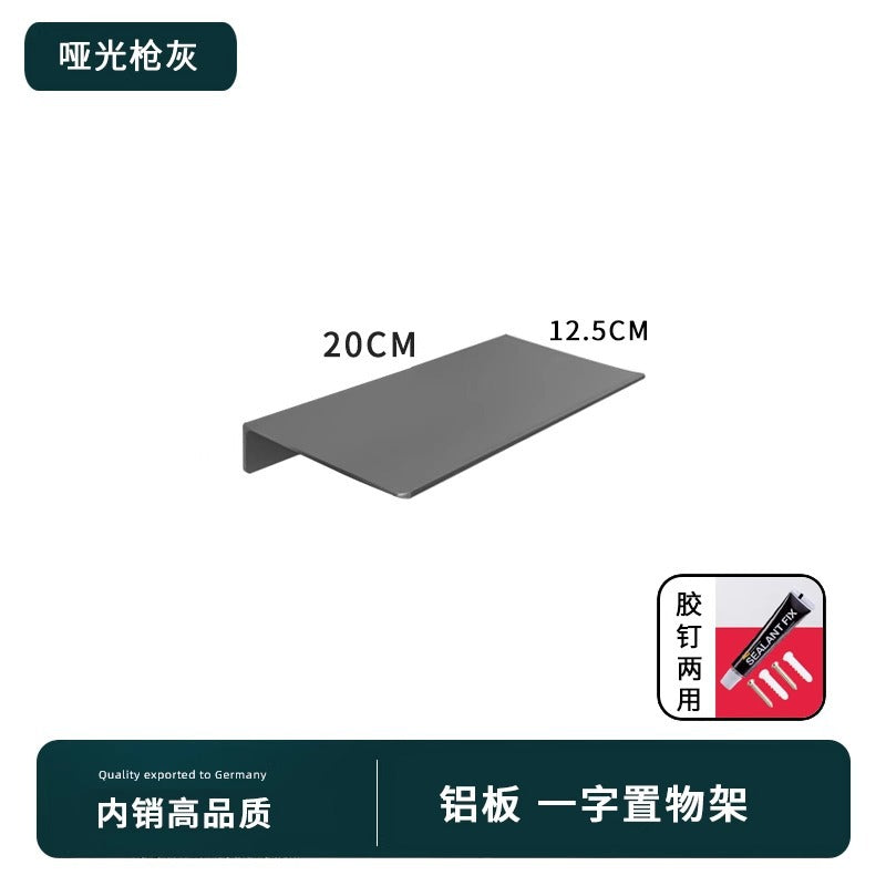 Space aluminum gun gray word baffle no punching toilet rack wall mirror front bathroom shower room storage rack