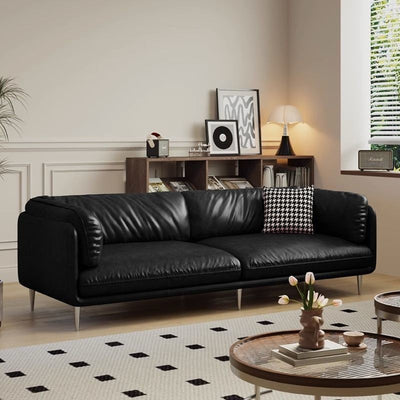 Leather sofa living room italian normcore office reception retro straight row small apartment plaid leisure double three person sofa