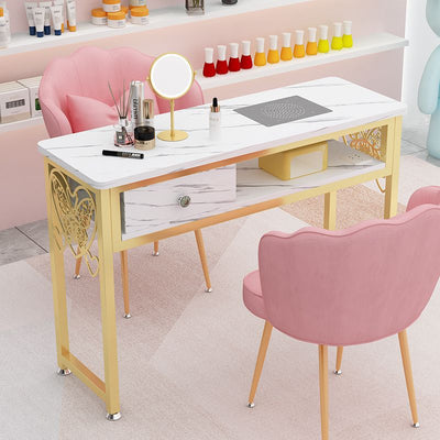 Accessible luxury high-power vacuum cleaner manicure table and chair imitation marble suit double popular table economical manicure table