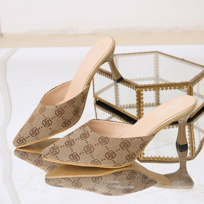 2024 spring new arrival: british style plus size pointed-toe printed high heel casual sandals for women - perfect for cross-border e-commerce