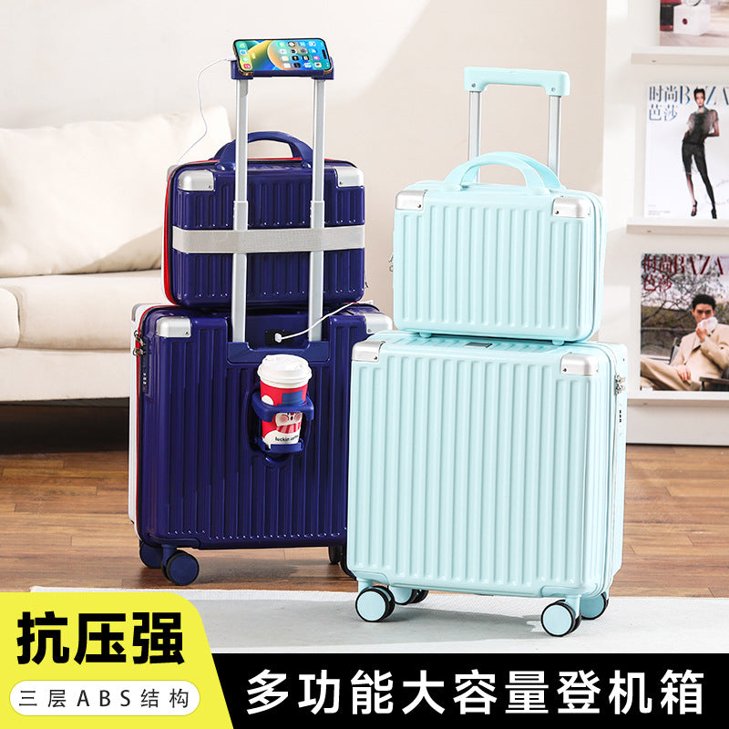 New multi-functional small and lightweight child and mother box universal wheel boarding case 18-inch password box strong and durable trolley case