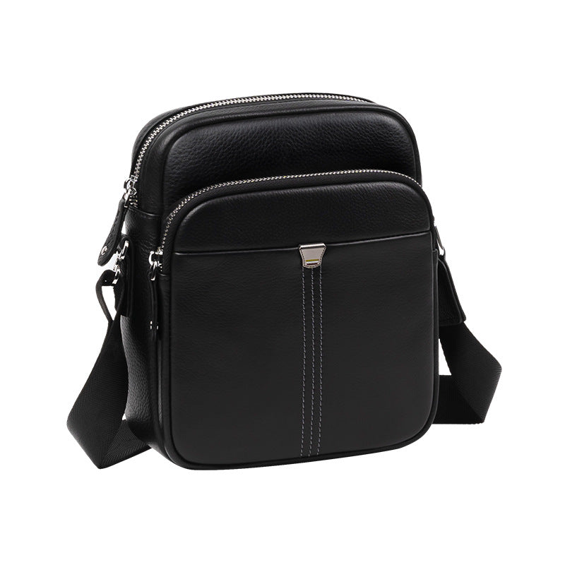 Fashion first layer cowhide shoulder bag business leisure trend men's leather bag high sense lightweight shoulder messenger bag