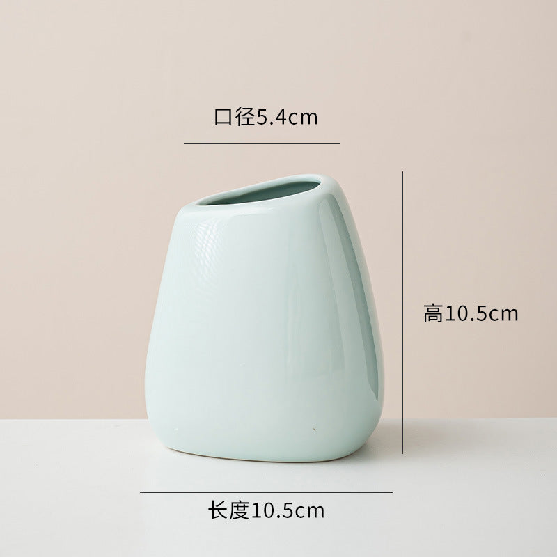 陶瓷花瓶套装摆件家居客厅插花现代花器三件套白色花瓶装饰摆设