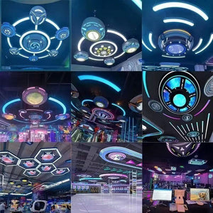 Modern casual hairdressing shop special ceiling lamp supermarket chandelier led strip light square tube lamp office lamp