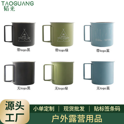 304 stainless steel outdoor folding cup - creative camping mug, morandi color portable water cup for bbq and camping