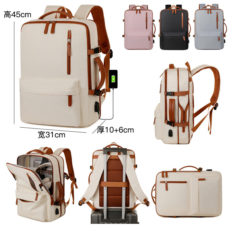 Cross-border short-distance travel backpack fashionable large-capacity computer backpack high-value college student simple schoolbag wholesale
