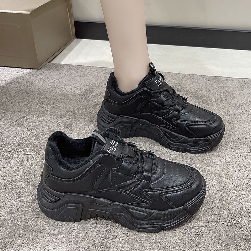 Soft-soled dad shoes women's ins tide 2024 spring and autumn new cotton shoes little white shoes thick-soled super fire casual sports shoes