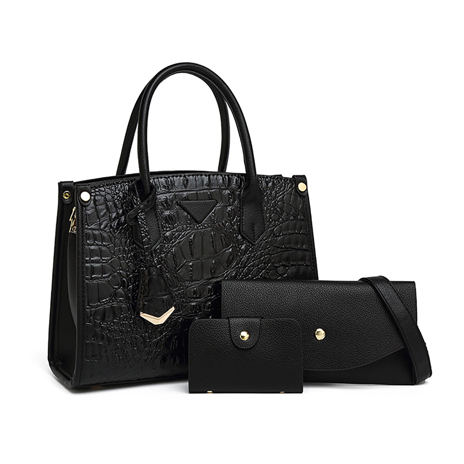 European and American retro new fashion shoulder bag urban simple large-capacity handbag crocodile pattern women's messenger bag