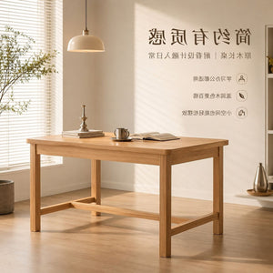 Solid wood desk with drawer - minimalist office study table for students, home use, writing desk, computer desk for middle and high school students' bedrooms