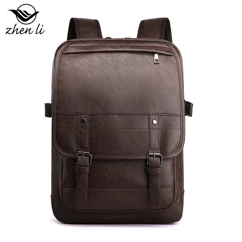 Cross-border batch casual backpack men's business PU business trip backpack fashionable simple large capacity computer bag