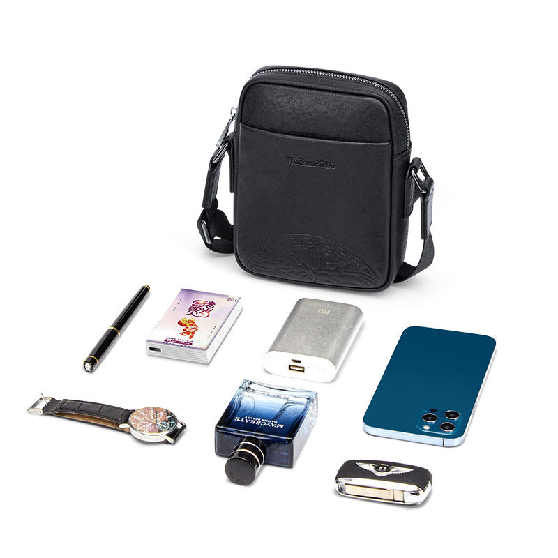 Emperor Paul Shoulder Bag Men's Leather Men's Bag Business Casual Breast Bag Men's Crossbody Bag Small Square Bag Vertical Bag