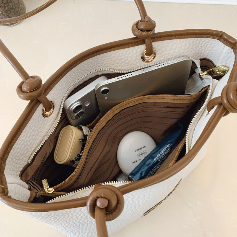 Cross-border tote vegetable basket bag women's 2025 new model about leisure seaside vacation messenger bag portable bucket bag