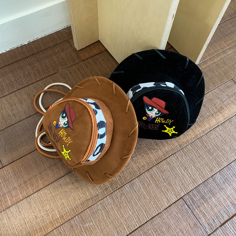 Cute ins wind 2025 summer new cowboy hat messenger bag cartoon modeling fun personality shoulder mobile phone bag
