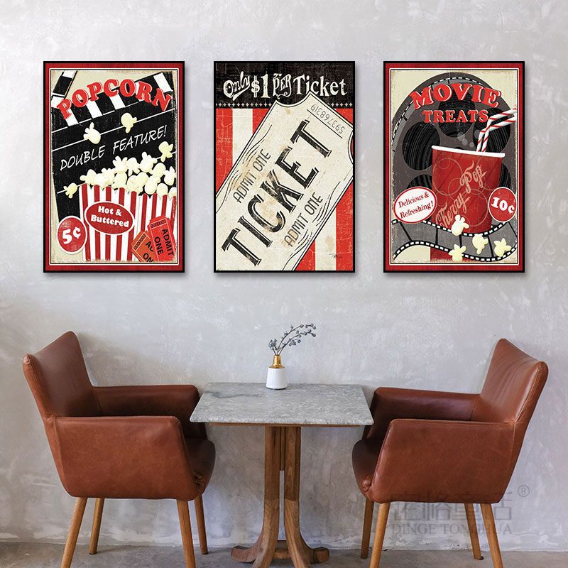 Private theater decorative painting retro American home cinema music dining bar box hanging painting cafe wall painting