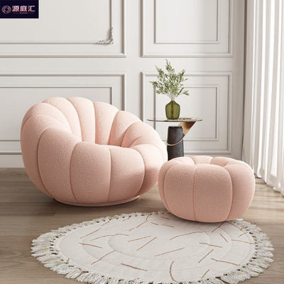 Lazy sponge sofa pumpkin chair single cream bean bag for home bedroom living room small apartment balcony lounge chair