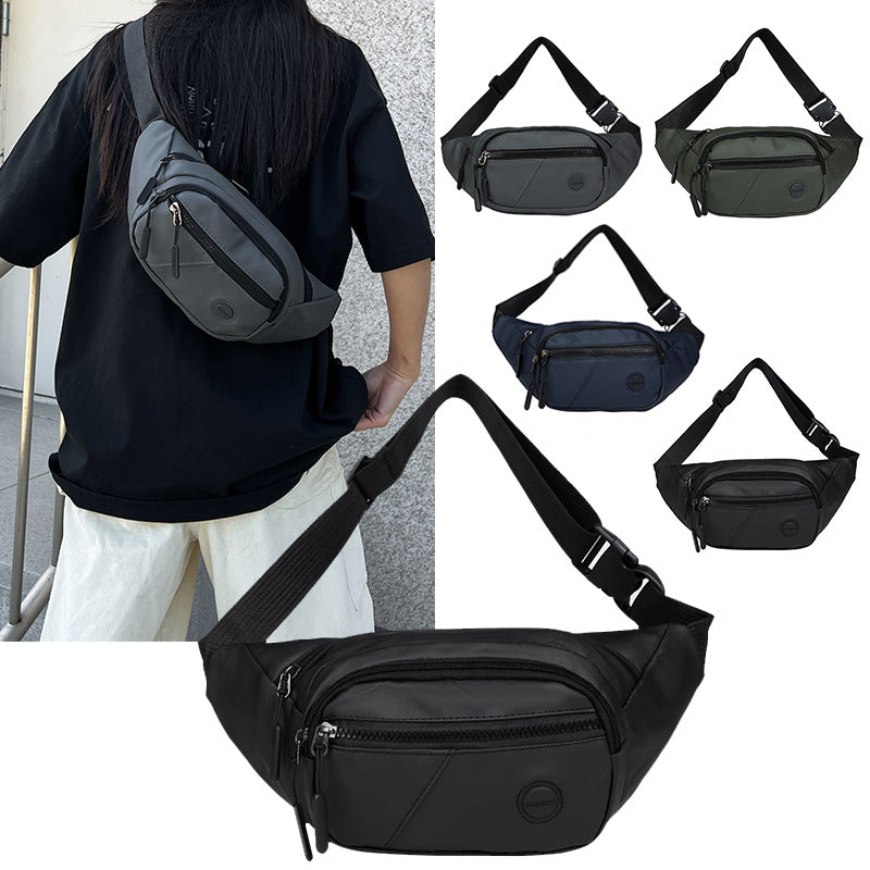 New men's fanny pack outdoor shoulder messenger bag change mobile phone fanny pack multi-pocket business go out breast bag wholesale