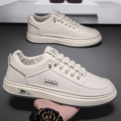2025 spring new men's breathable white sneakers, trendy versatile chunky sole athletic shoes, casual skate shoes, fashion sneakers