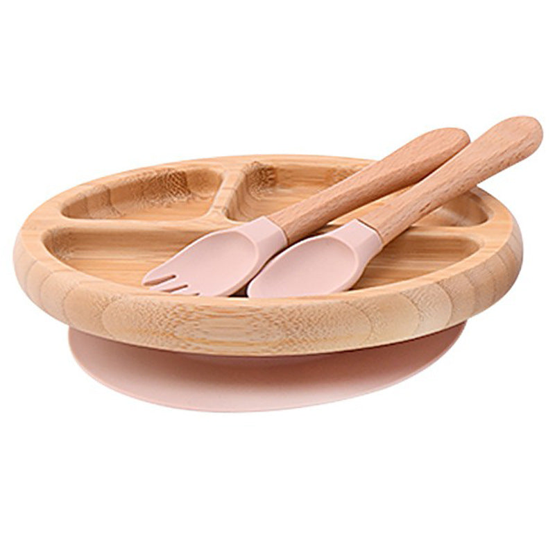 Customized children's tableware set, food-grade silicone bowl, children's complementary food plate, bib, spoon and fork, silicone tableware set