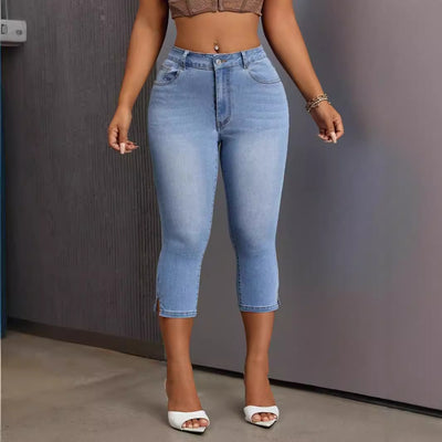 Pre-sale-65596# cross-border european and american foreign trade women's clothing ins medium stretch tight jeans breeches