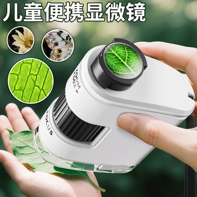Portable microscope for kids - educational toy with phone clip - perfect for student science experiments, antiques, jewelry appraisal, and miniature observation