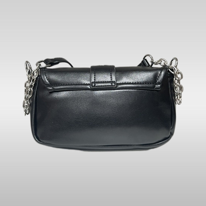 Cross-border 2025 summer chain underarm bag niche design punk style shoulder bag new trendy retro baguette bag