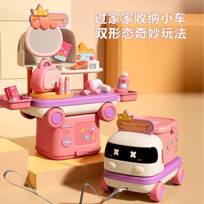 Girls' princess vanity table - pretend play makeup toy for kids - educational birthday gift for 3-year-old baby girls