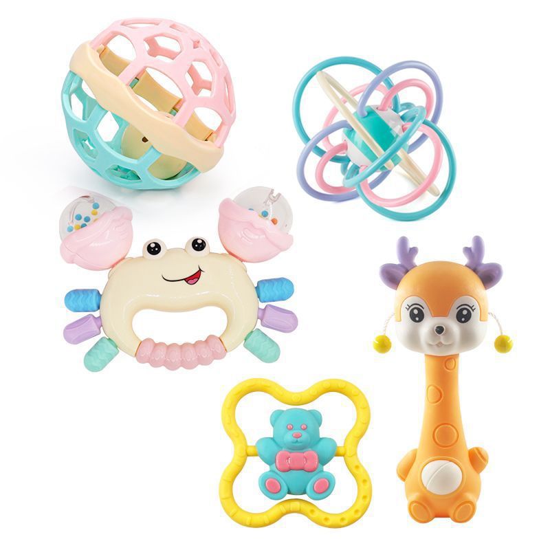 Cross-border export sika deer toy rattle boiled toothpaste baby Manhattan ball soft glue hand grab ball