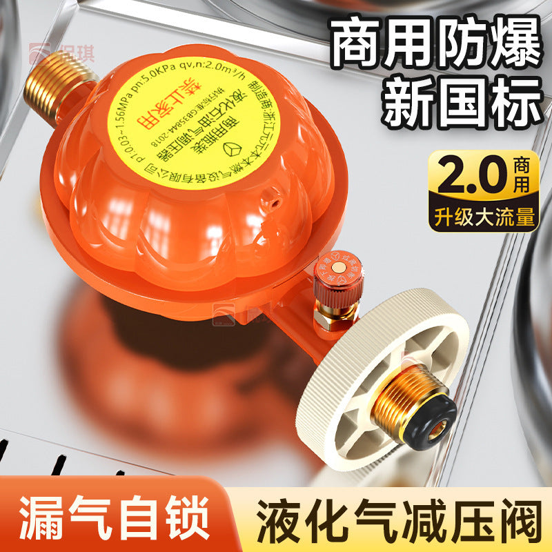 One piece of national standard 2.0L commercial gas pressure reducing valve explosion-proof liquefied gas commercial fire stove low pressure valve gas