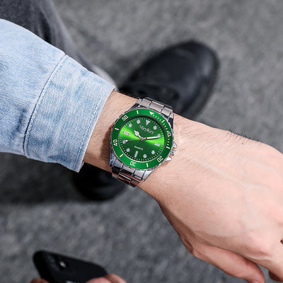 Steel band men's quartz watch - submariner style, business fashion, alloy men's watch - factory direct, in stock