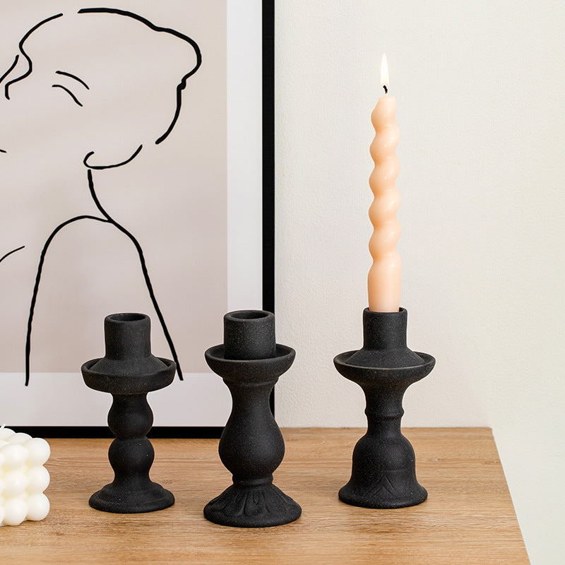 Nordic antique candle holder ceramic ornament simple home decoration festival desktop scented candle pedestal decoration props