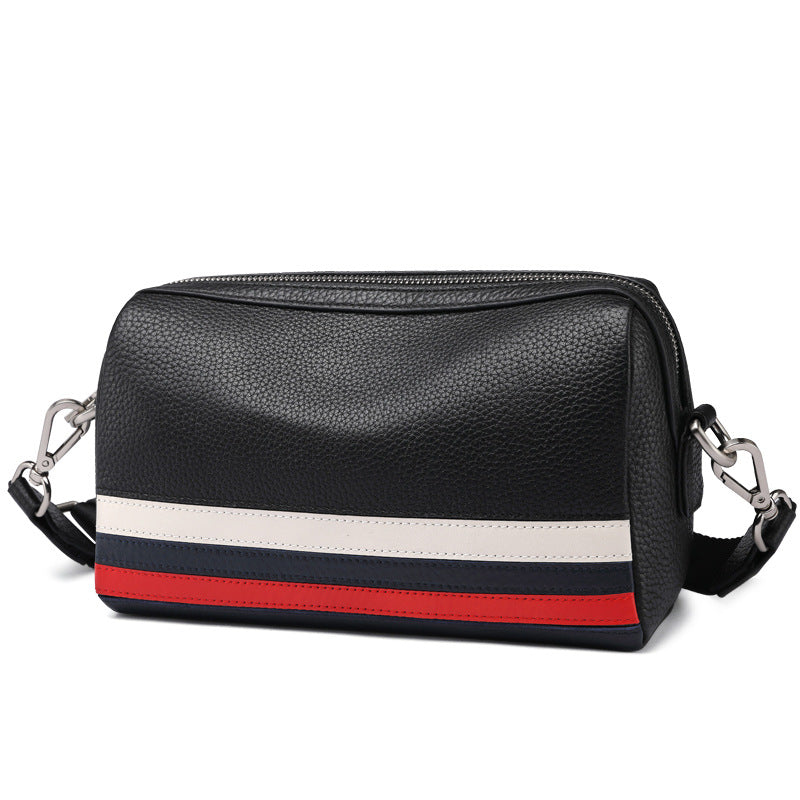 Shoulder bag men's messenger bag first layer cowhide business casual fashion contrasting color genuine leather large-capacity men's bag one piece delivery