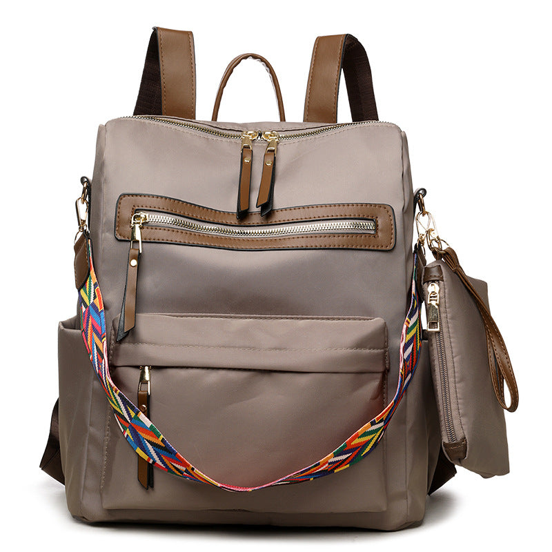 Cross-border hot-selling retro backpack Korean version fashion backpack European and American retro texture oblique bag large-capacity backpack