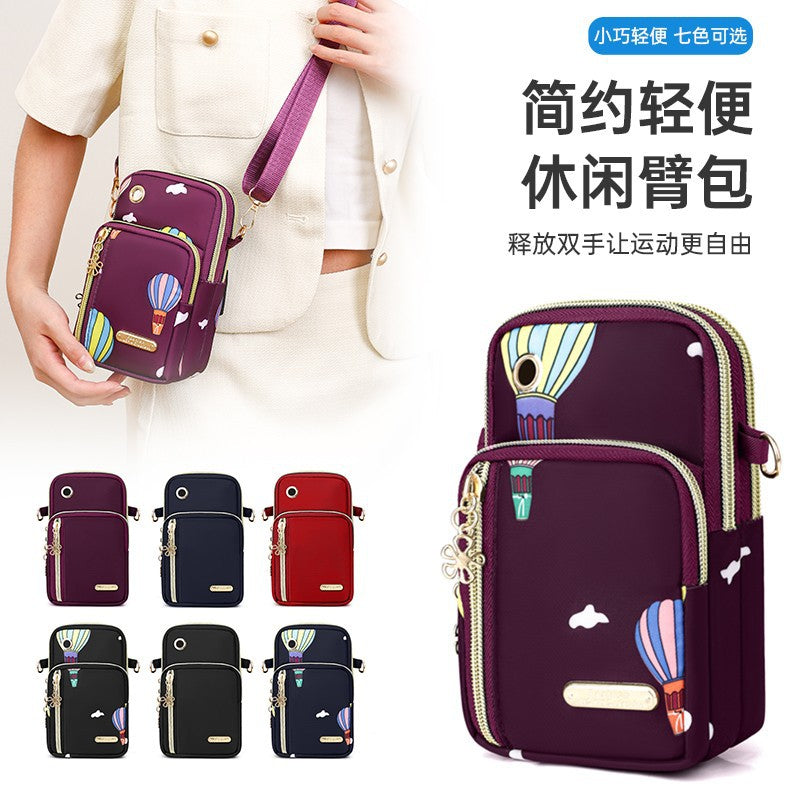 Simple vertical casual mobile phone bag women's Oxford cloth lightweight messenger bag outdoor commuting portable shoulder small square bag