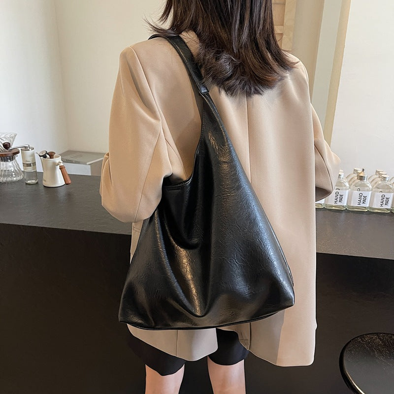 New Korean version, armpit bag, shoulder large-capacity bag, women's commute to work, retro Maillard French tote bag