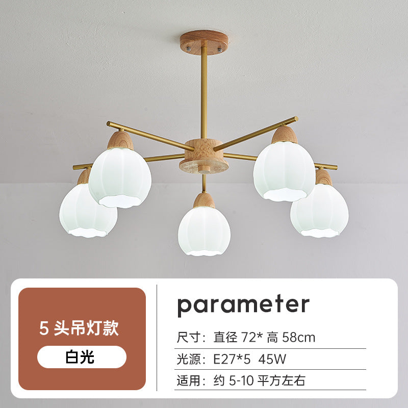 Log living room chandelier dining room light Japanese-style wabi-sabi wind homestay lighting retro wind hotel shop light bedroom lighting