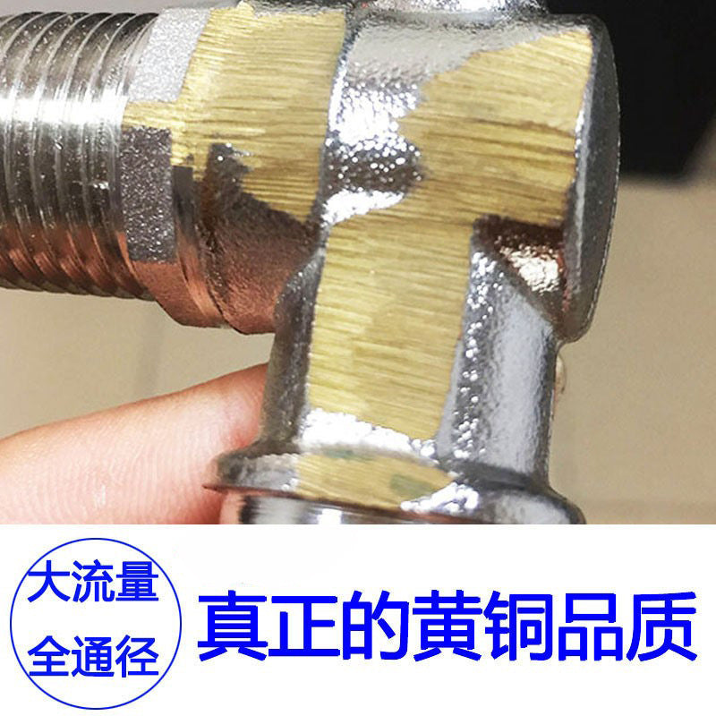 Angle valve large flow wholesale batch copper brass 304 stainless steel 4 points full open ball valve ball core triangle valve