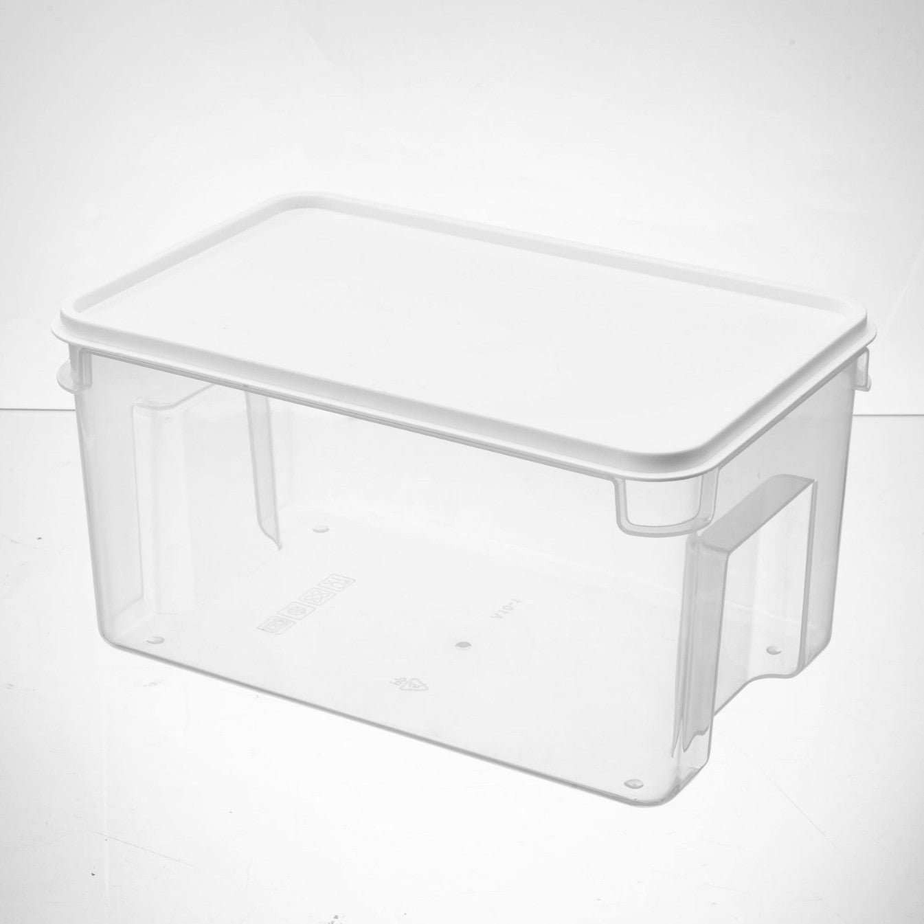 Refrigerator plastic crisper, kitchen fruits and vegetables fresh finishing, transparent sealing, double-layer drain stacking storage with handle