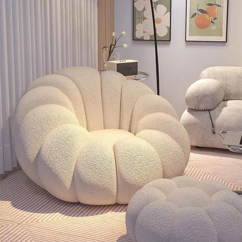 Cream lazy pumpkin tatami Internet celebrity living room small apartment rotating single sofa balcony bedroom leisure chair