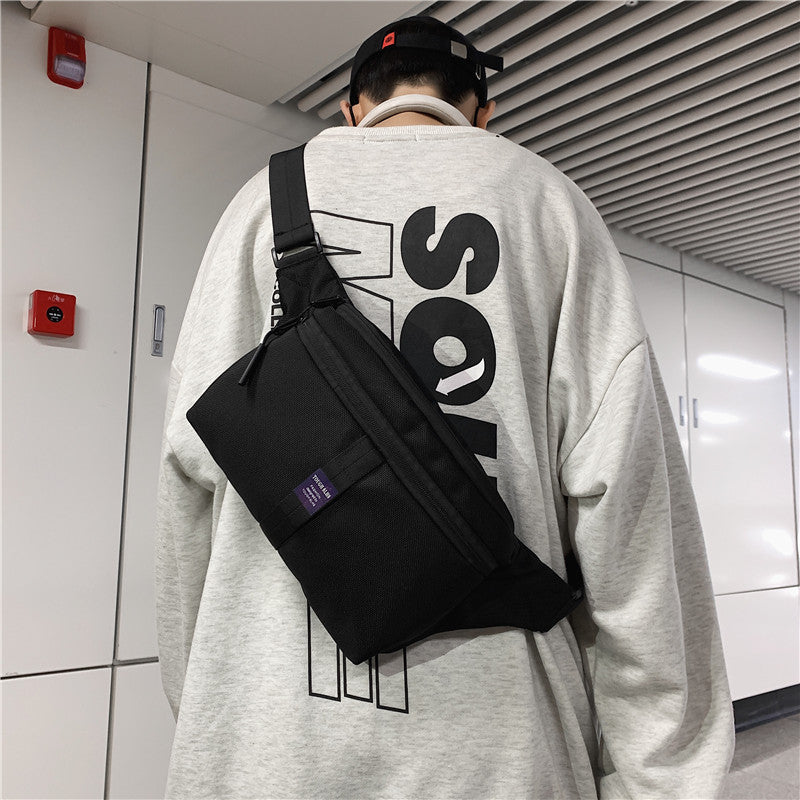 New men's and women's trendy messenger bag Korean version casual breast bag outdoor anti-splashing fanny pack large-capacity shoulder backpack