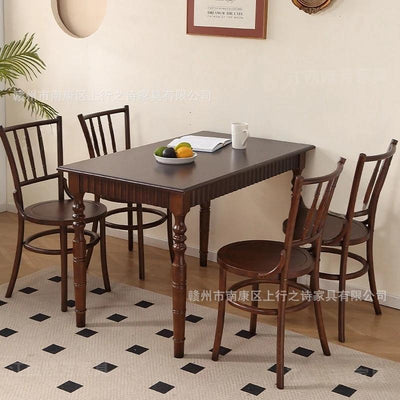 French solid wood dining table rectangular for home living room american restaurant coffee table complete set of dining furniture retro style