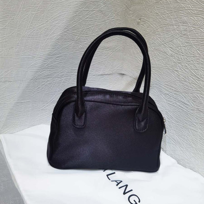 2025 new ballet style bowling bag large capacity nylon Boston handbag niche design handbag women