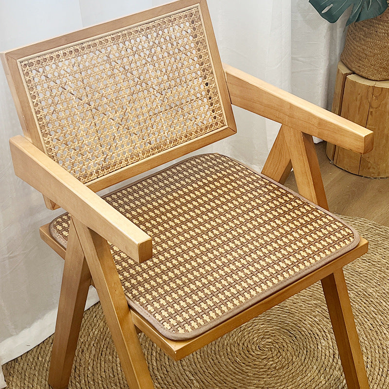 Summer cool rattan seat cushion, simple ice rattan square cool cushion, office chair breathable and non-slip seat cushion wholesale