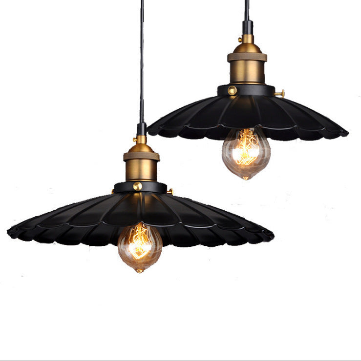 American rural industrial style retro wrought iron small chandelier restaurant aisle cafe bar counter single-head lotus leaf hanging lamp
