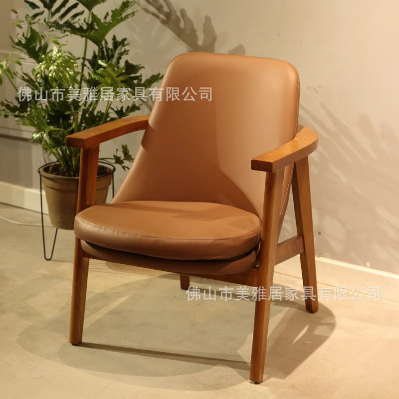 Cafe Solid wood back chair Restaurant Dessert milk tea shop Leisure sofa Table and chair combination Rest area Card seat