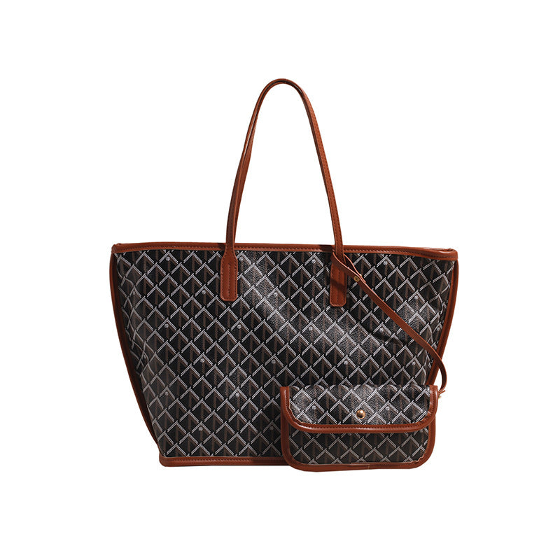 Commuter to work Large capacity tote bag women's 2025 new spring and summer retro fashion shoulder bag Casual commuter women's bag