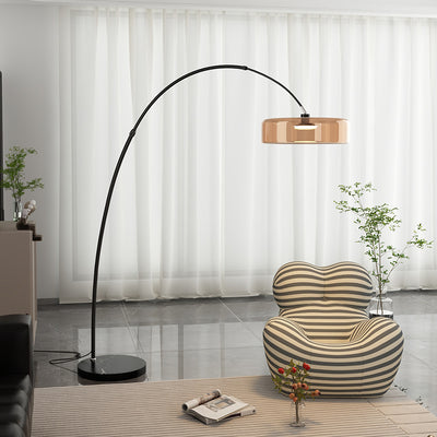 Brown italian light luxury high-end fishing lamp living room sofa high-looking floor lamp decoration atmosphere bedroom reading
