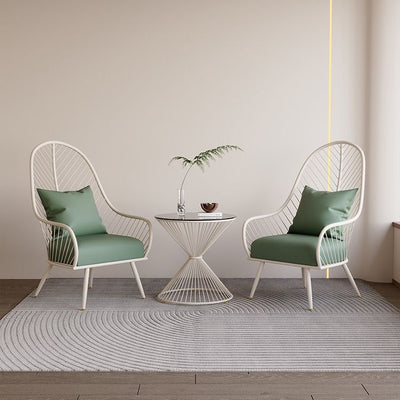 Creamy, instagram-worthy outdoor leisure table and chair set – minimalist design for homestays, single-person coffee table, patio/balcony three-piece combo