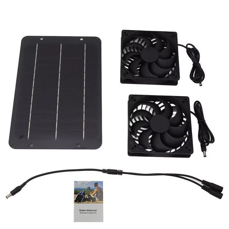 10W12V  hot-selling solar panel fan pet exhaust fan green and environmentally friendly solar panel