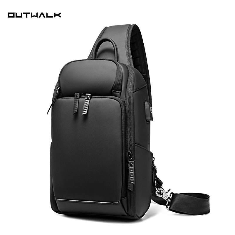Customized logo messenger bag men's breast bag functional shoulder bag business Korean trend  men's bag chet bag